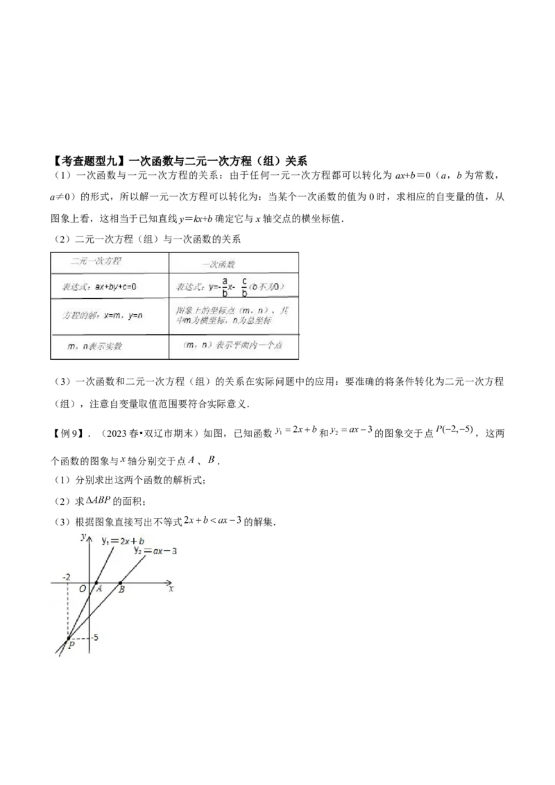专题04一次函数全章复习攻略（3个概念2个图象1个性质4个关系1个方法2个应用专练）学生版_初中数学_八年级数学下册（人教版）_期末专项复习-U276_2024版