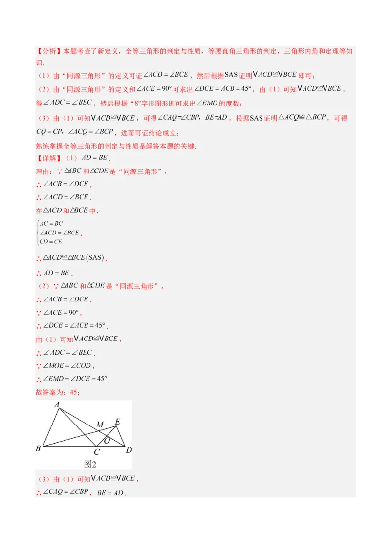 专题03全等三角形中动点与新定义型问题（专项训练）（解析版）_初中数学_八年级数学上册（人教版）_专项训练