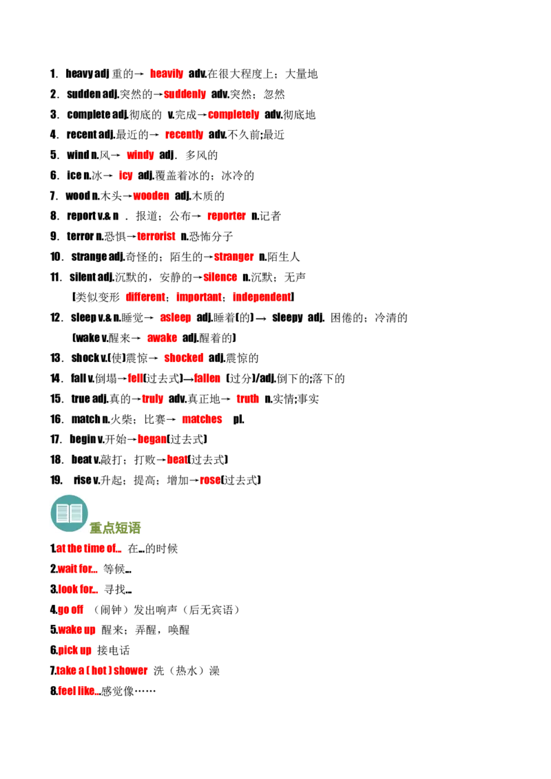 考点清单01Unit1~Unit5(重点单词变形、词组、句型）-八（人教版）_新人教八下资料包_35赠送其它_八年级英语下册（人教版）_期末专项复习-U302_2025版