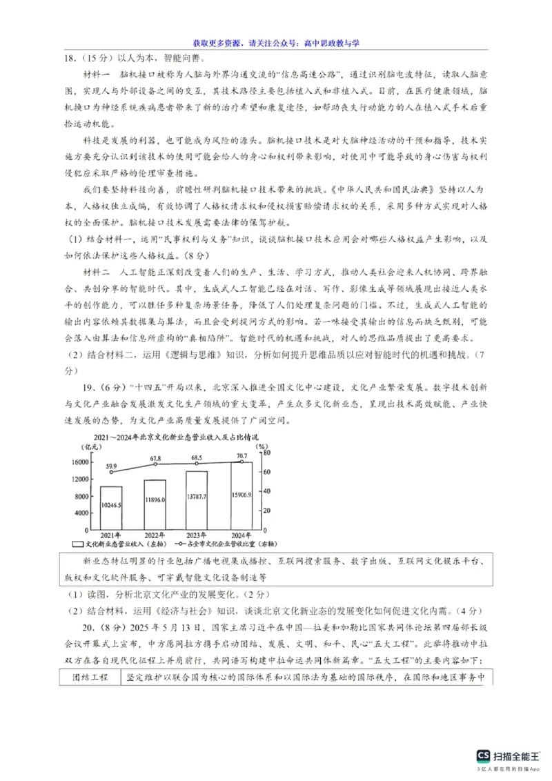 2025年北京市高考政治真题_2025年全国各省市全科高考真题及答案_版本二（互相补充）_3、北京卷（全科，持续更新）_版本二_政治
