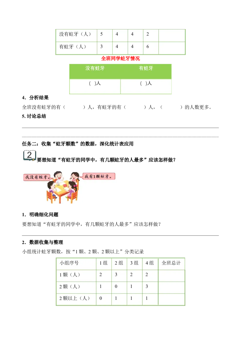 第四单元第2课时简单的数据的收集与整理（学习任务单）（新教材）_二年级数学下册（苏教版）_第四套_学习任务单_新课标资料（看这里面）