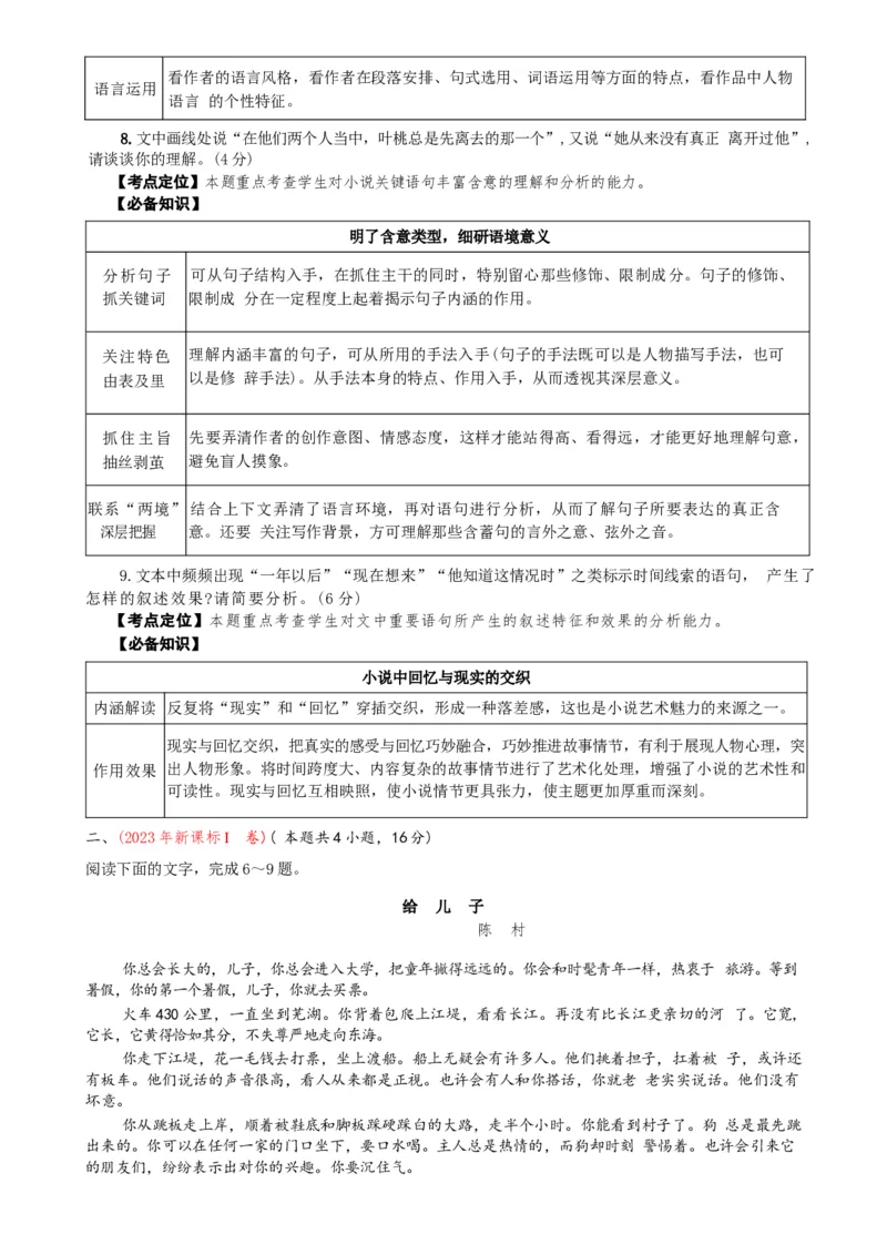 专题02小说阅读题型归类（原卷版）_01高考语文_52025年新高考资料_二轮复习_2025年高考语文二轮热点题型归纳与变式演练（新高考通用）339798018_题型突破