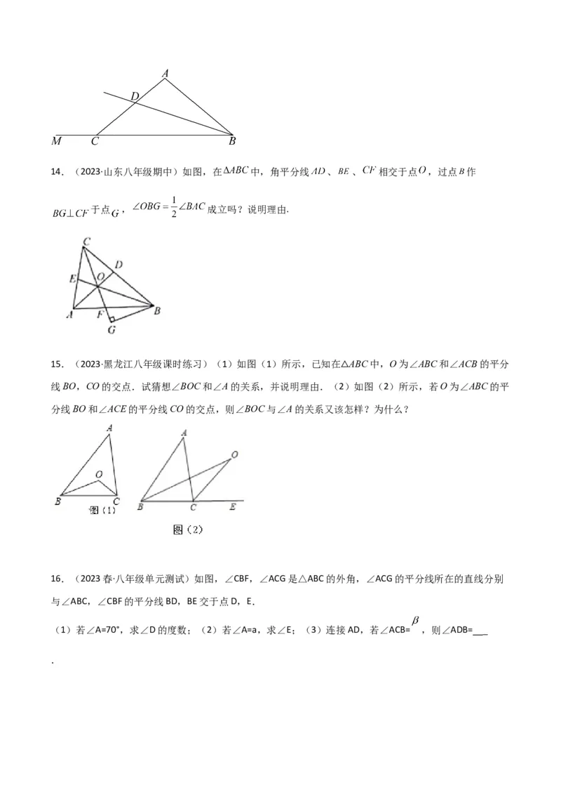 专题08三角形中的特殊模型-双角平分线模型（学生版）_初中数学_八年级数学上册（人教版）_常见几何模型全归纳-V13_2024版