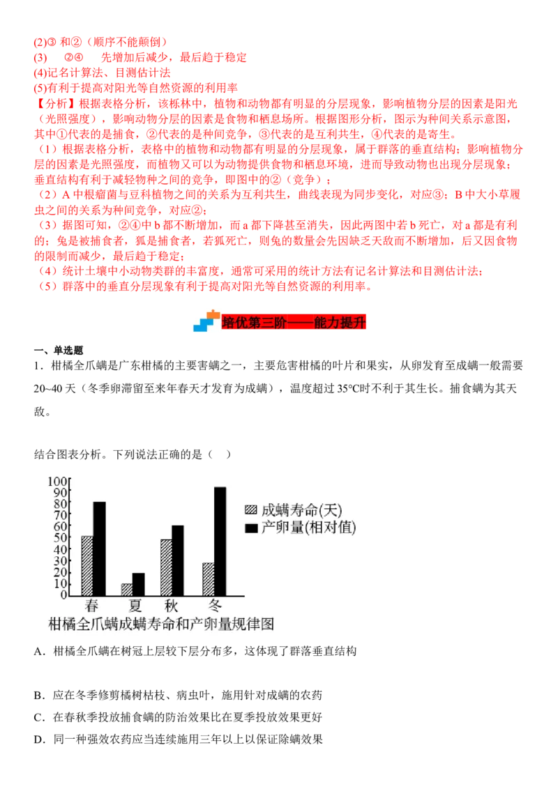 2.1群落的结构（解析版）_高中九科知识点归纳。_人教版高中Word电子版试卷练习试题知识点全科_高中生物试卷习题_生物选修_选修2_人教版生物选修二同步练习（048份）