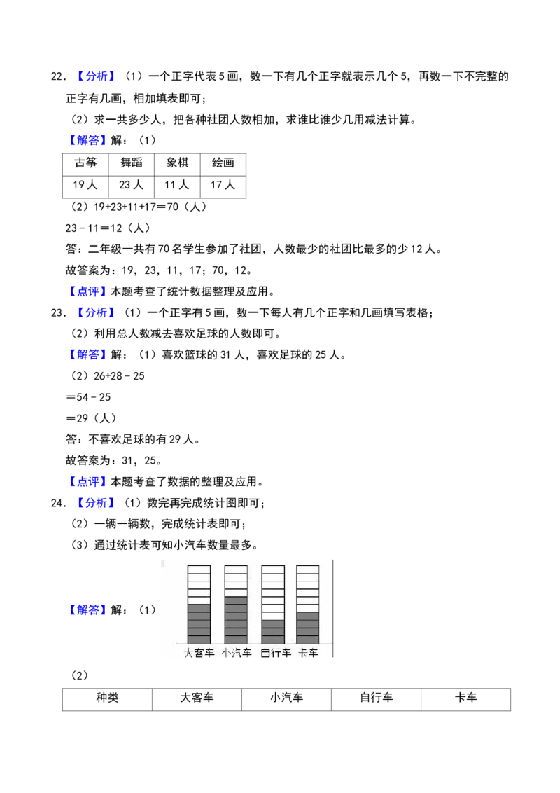 第八单元数据的收集和整理(一)（B卷拔高卷单元重点综合测试）-（苏教版）_二年级数学下册（苏教版）_第四套_单元知识复习专项-K49_2025版