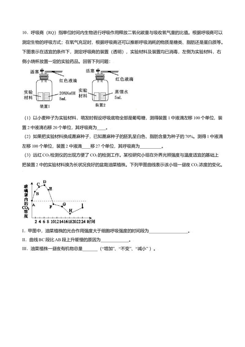 5.4光合作用与能量转化-高一生物课后培优练（人教版2019必修1）（原卷版）_高中九科知识点归纳。_人教版高中Word电子版试卷练习试题知识点全科_高中生物试卷习题_生物必修_必修1