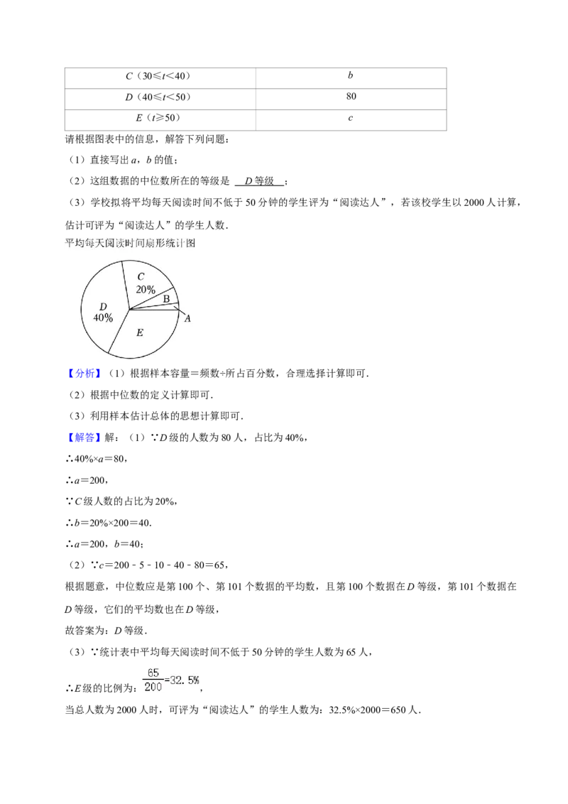 专题07数据的分析（知识串讲+热考题型）（教师版）_初中数学_八年级数学下册（人教版）_期中+期末