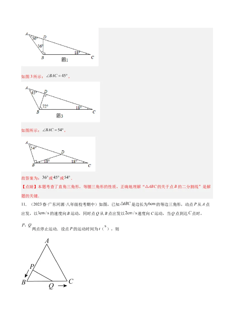 专题08等腰三角形、直角三角形中的分类讨论问题专训（教师版）_初中数学_八年级数学上册（人教版）_重难点专题提升-V7_2024版
