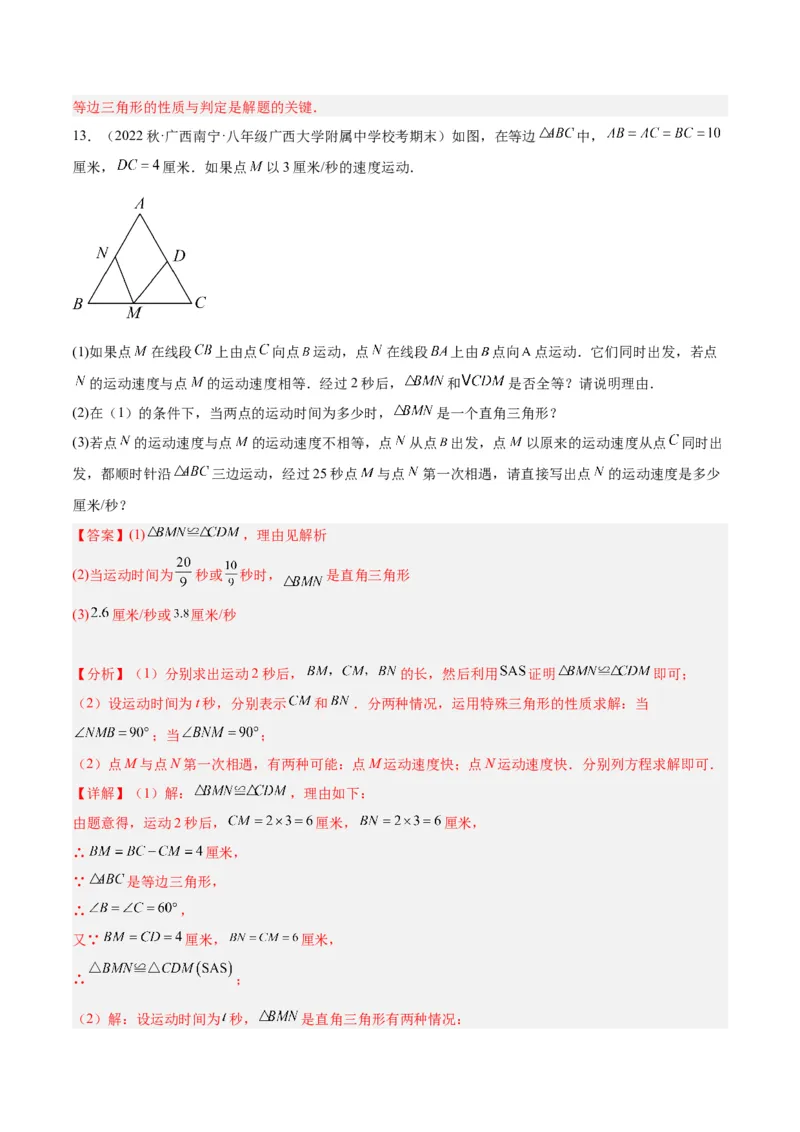 专题08等腰三角形、直角三角形中的分类讨论问题专训（教师版）_初中数学_八年级数学上册（人教版）_重难点专题提升-V7_2024版
