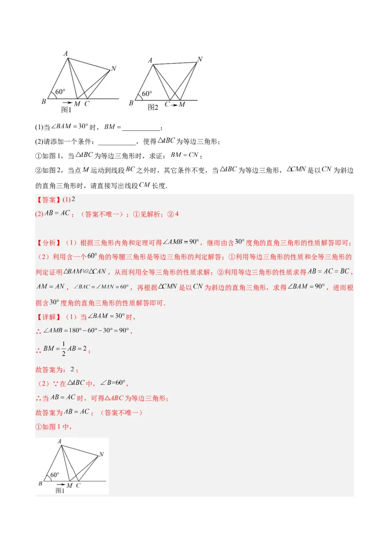 专题08等腰三角形、直角三角形中的分类讨论问题专训（教师版）_初中数学_八年级数学上册（人教版）_重难点专题提升-V7_2024版