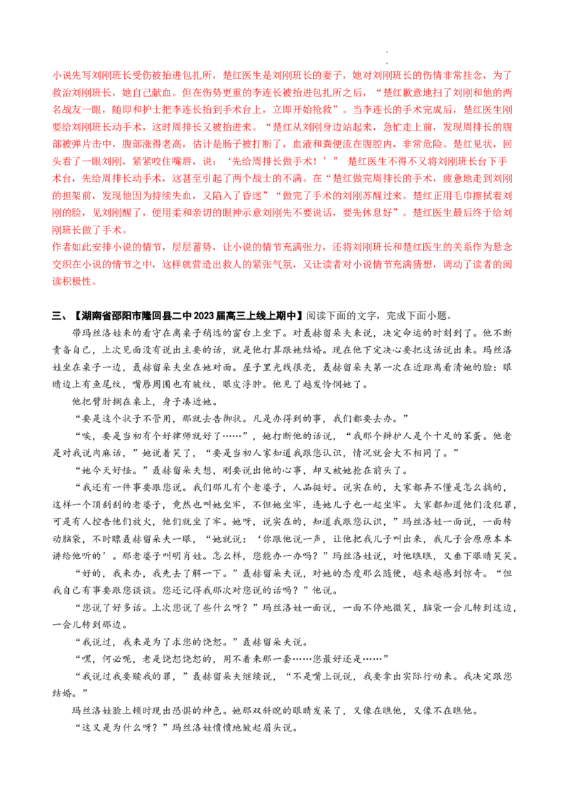 热点04小说阅读-2023年高考语文热点&bull;重点&bull;难点专练（全国通用）（解析版）_01高考语文_6赠通用版（老高考）复习资料_专项复习