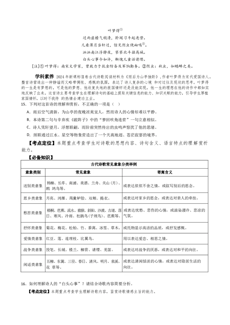 专题05古代诗歌阅读与鉴赏题型归类（原卷版）_01高考语文_52025年新高考资料_二轮复习_2025年高考语文二轮热点题型归纳与变式演练（新高考通用）339798018_题型突破