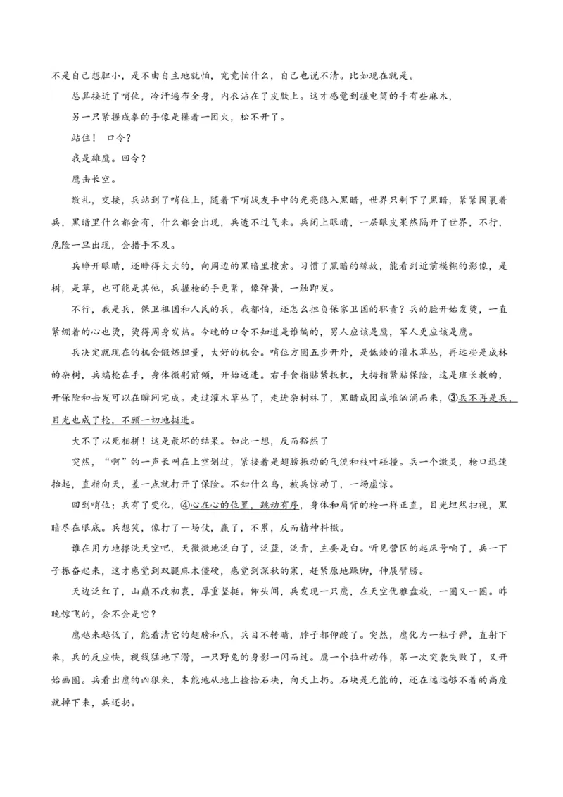 专题11小说的反套路题型（练习）-2024年高考语文二轮复习讲练测（新教材新高考）(原卷版)_01高考语文_新高考复习资料_2024年新高考资料_二轮复习资料_配套练习