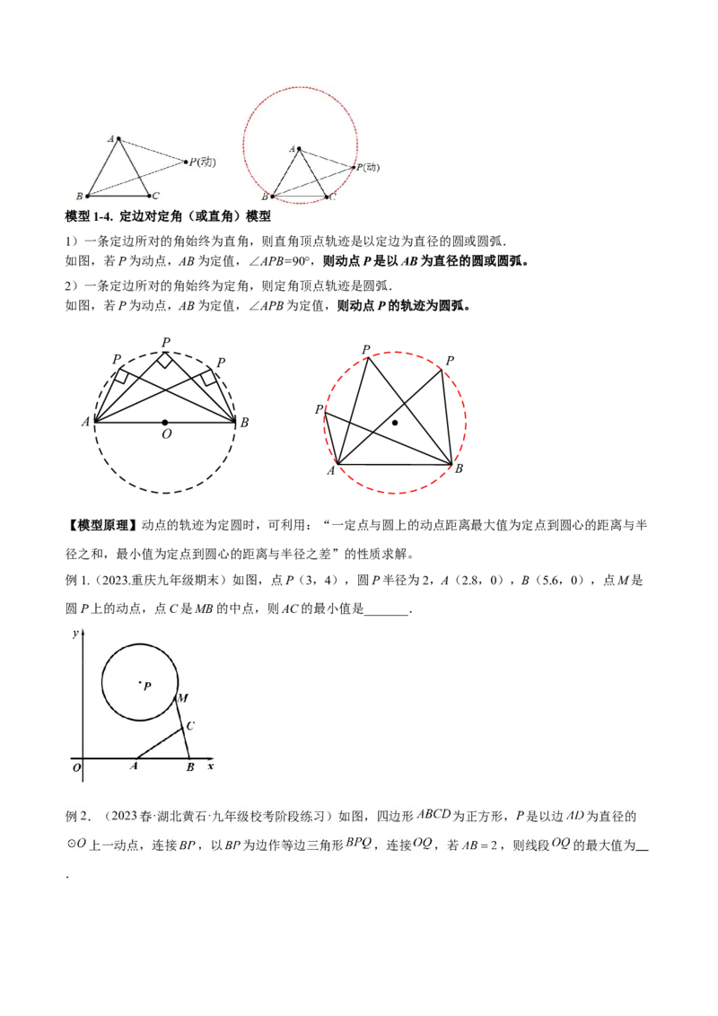 专题10圆中的最值模型之瓜豆原理（曲线轨迹）（学生版）_初中数学_九年级数学下册（人教版）_常见几何模型全归纳-V13_2024版