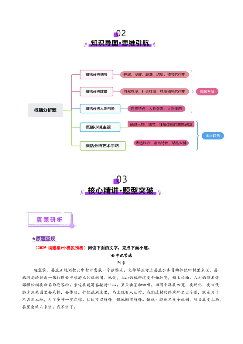 专题06概括分析题（讲义）（原卷版）_01高考语文_52025年新高考资料_二轮复习_01高考语文等多个文件_上好课2025年高考语文二轮复习讲练测（新高考通用）