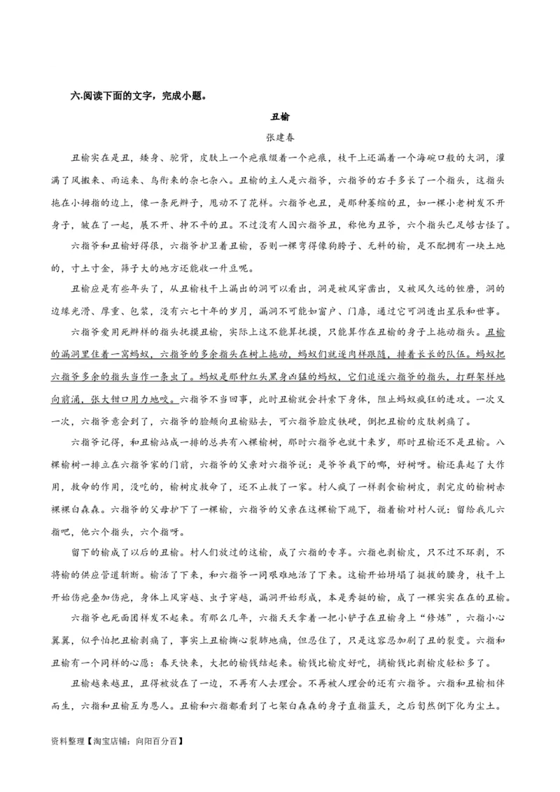 专题05小说内容理解和分析客观题（练习）(解析版)-2024年高考语文二轮复习讲练测（新教材新高考）_01高考语文_新高考复习资料_2024年新高考资料_二轮复习资料_配套练习