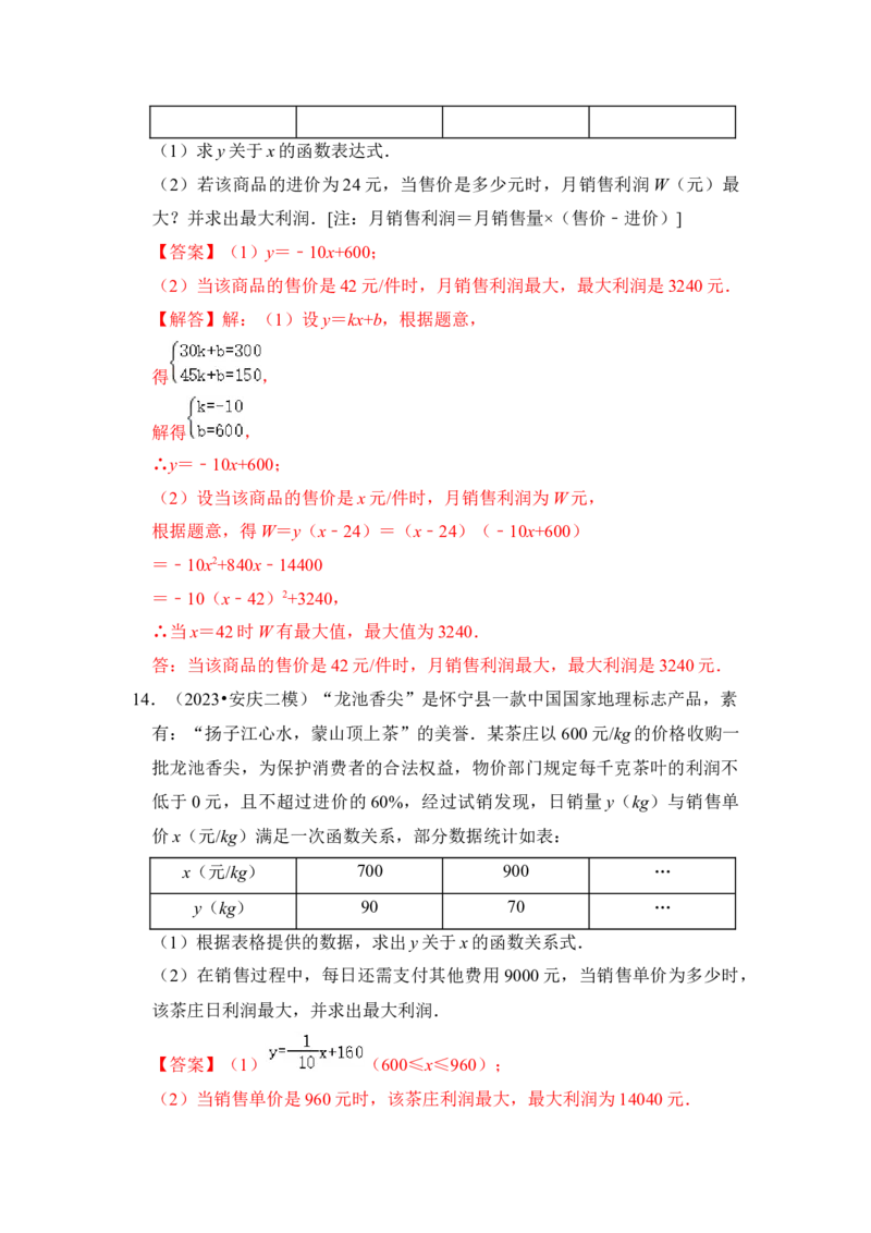 专题08二次函数应用（六大类型）（题型专练）（教师版）_初中数学_九年级数学上册（人教版）_知识解读与题型专练-V14_2024版