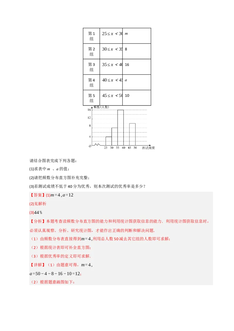 专题10数据的收集﹑整理与描述重难点汇编（六大题型）（教师版）_初中数学_七年级数学下册（人教版）_重难点题型高分突破-U207