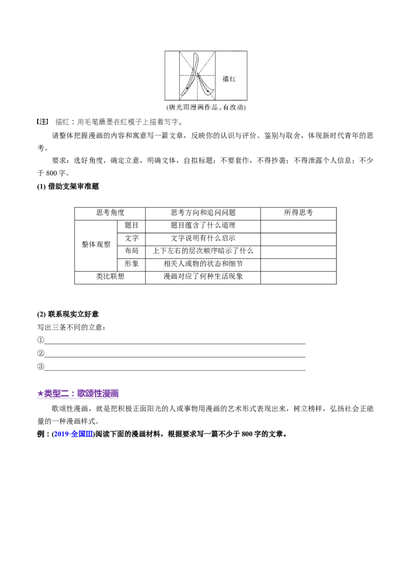 专题30漫画作文审题立意（讲义）（原卷版）_01高考语文_52025年新高考资料_二轮复习_01高考语文等多个文件_上好课2025年高考语文二轮复习讲练测（新高考通用）