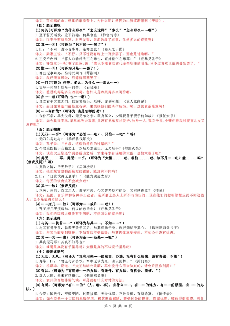 专题04文言翻译之二文言句式考点解析（教案）_01高考语文_新高考复习资料_2024年新高考资料_一轮复习资料_新高考语文一轮复习各考点解析宝鉴（课件+教案+学案+练习）