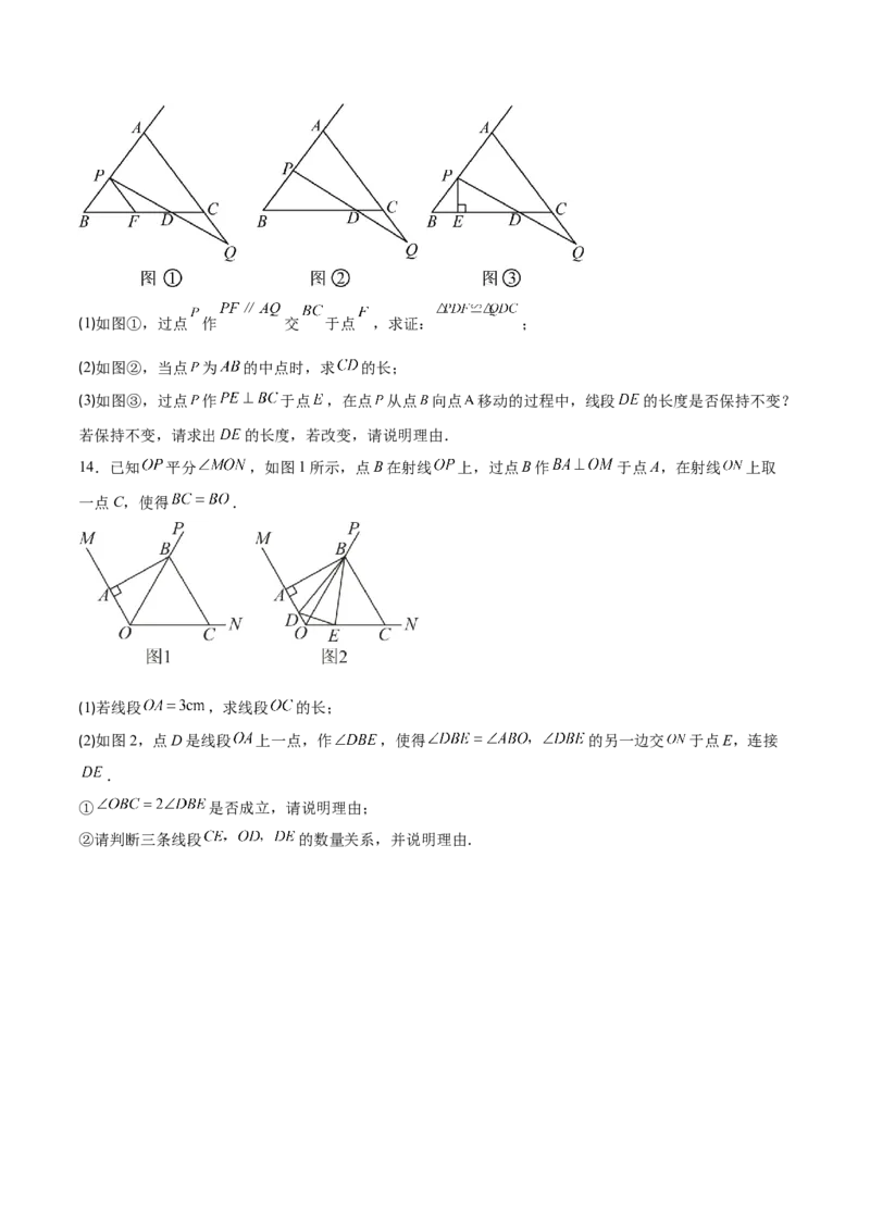 专题06利用等腰三角形的三线合一作辅助线的二类综合题型（压轴题专项训练）（学生版）_初中数学_八年级数学上册（人教版）_压轴题专项-V5_2026版