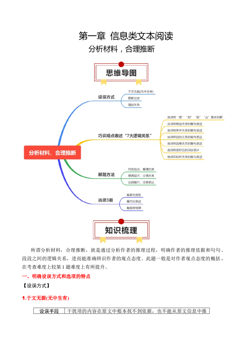 专题03：信息类文本分析材料，合理推断-上好课2025年高考语文一轮复习知识清单（解析版）_01高考语文_5.22025年新高考资料_2025年高考语文一轮复习知识清单