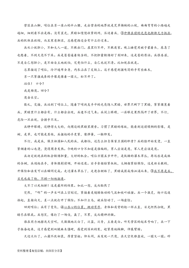 专题11小说的反套路题型（练习）-2024年高考语文二轮复习讲练测（新教材新高考）(解析版)_01高考语文_新高考复习资料_2024年新高考资料_二轮复习资料_配套练习_教师版（含答案解析）