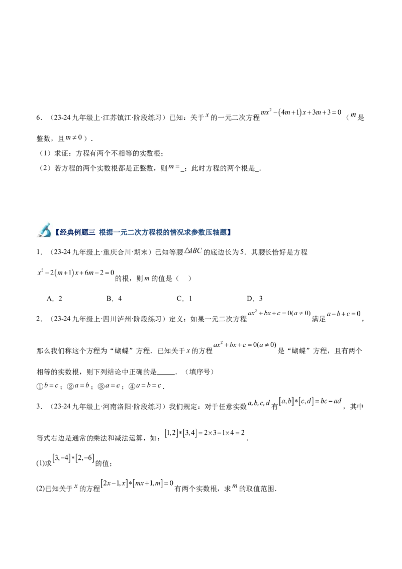 专题06一元二次方程48道压轴题型专训（8大题型）（学生版）_初中数学_九年级数学上册（人教版）_重难点专题提升-V7_2025版