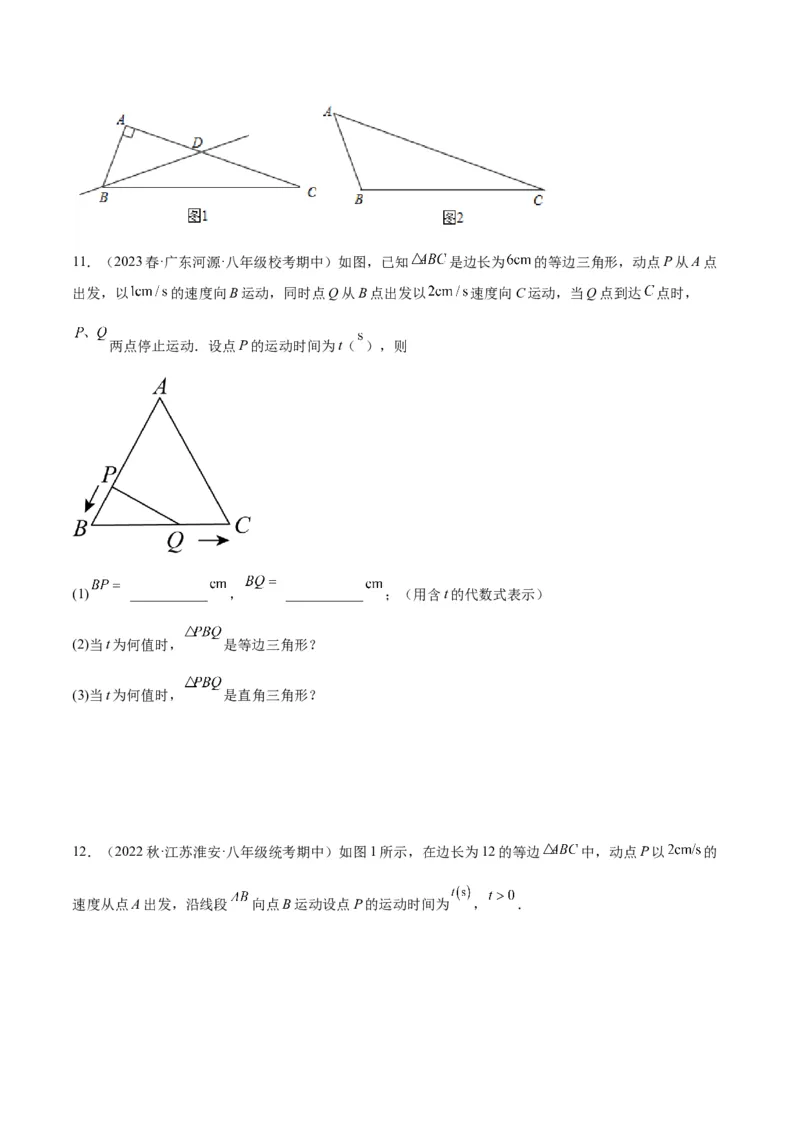 专题08等腰三角形、直角三角形中的分类讨论问题专训（学生版）_初中数学_八年级数学上册（人教版）_重难点专题提升-V7_2024版