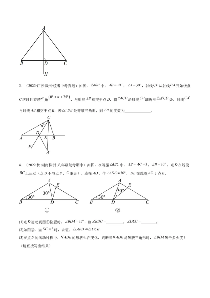 专题08等腰三角形、直角三角形中的分类讨论问题专训（学生版）_初中数学_八年级数学上册（人教版）_重难点专题提升-V7_2024版