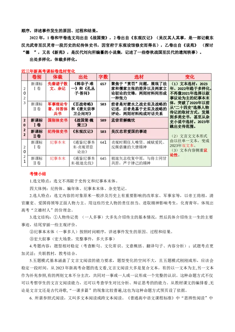 文言文阅读第一课（讲义）（原卷版）_01高考语文_5.22025年新高考资料_2025年高考语文一轮复习讲练测（新教材新高考）