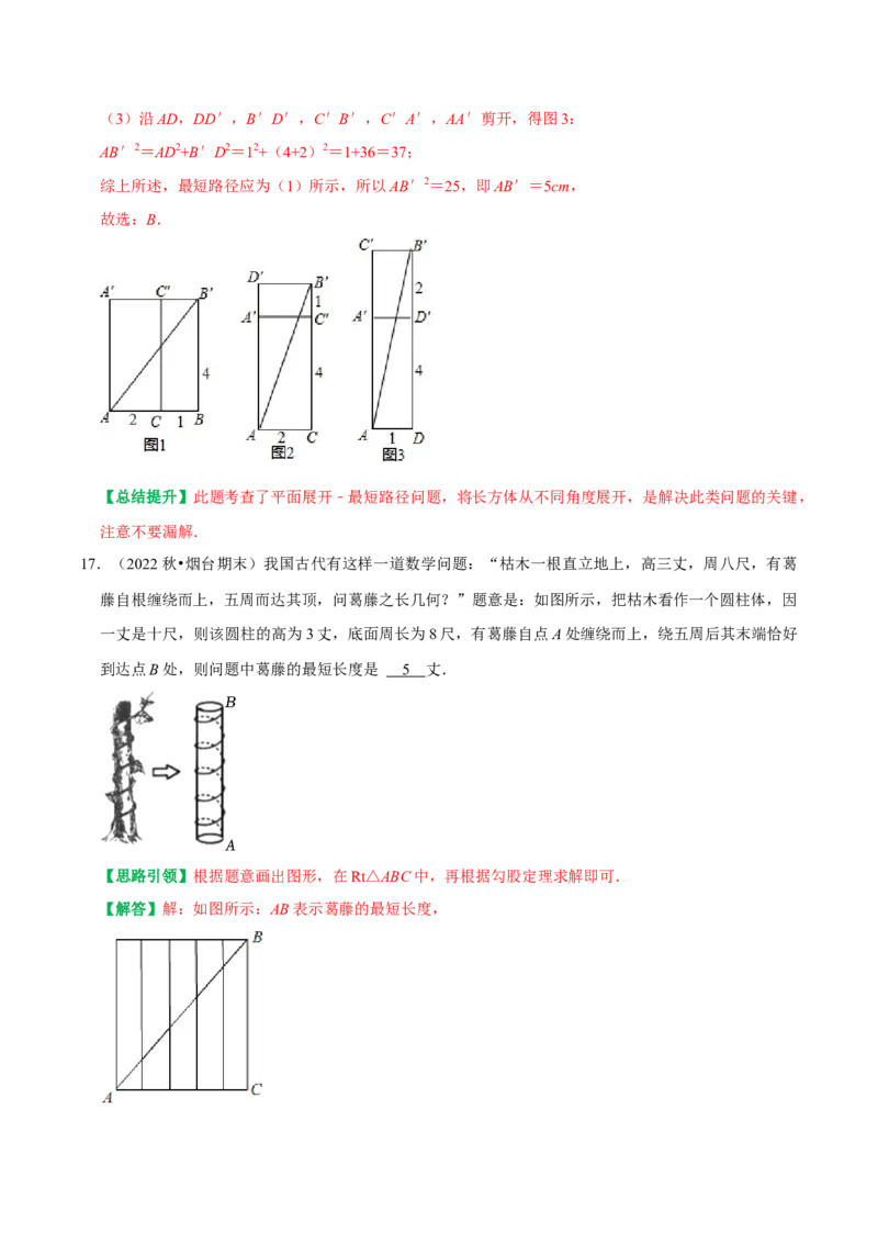 专题06勾股定理易错题集训及常考疑难问题突破（教师版）_初中数学_八年级数学下册（人教版）_专题训练+提分专项训练-V6