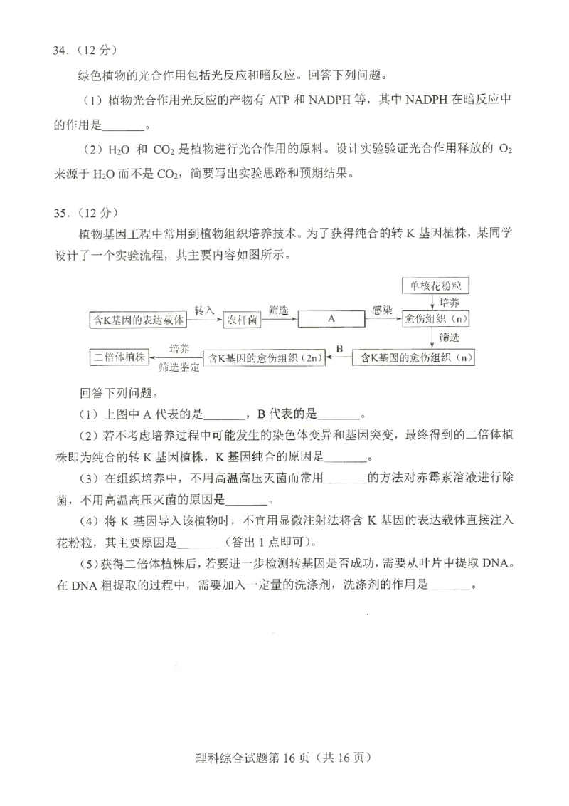 理综试题公众号：一枚试卷君_01高考语文_32023年新高考资料_3模拟题_老高考_四省联考试题+答案+答题卡（2月23-24日）_四省联考试题+答案（2月23-24日）_试题
