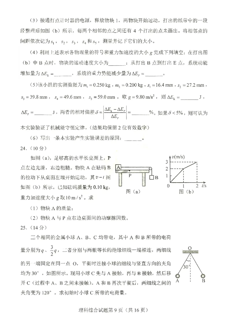 理综试题公众号：一枚试卷君_01高考语文_32023年新高考资料_3模拟题_老高考_四省联考试题+答案+答题卡（2月23-24日）_四省联考试题+答案（2月23-24日）_试题