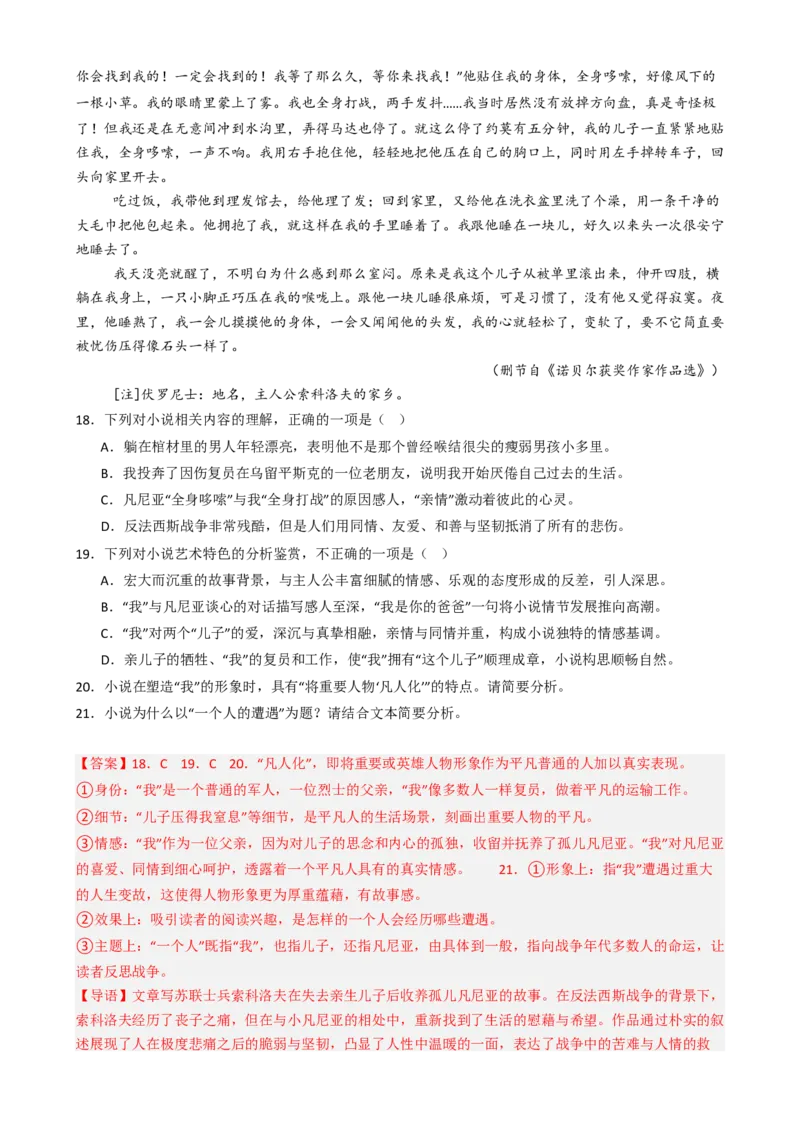 专题04小说阅读语言运用必刷题（解析版）_01高考语文_52025年新高考资料_二轮复习_2025年高考语文二轮热点题型归纳与变式演练（新高考通用）339798018_题型必刷