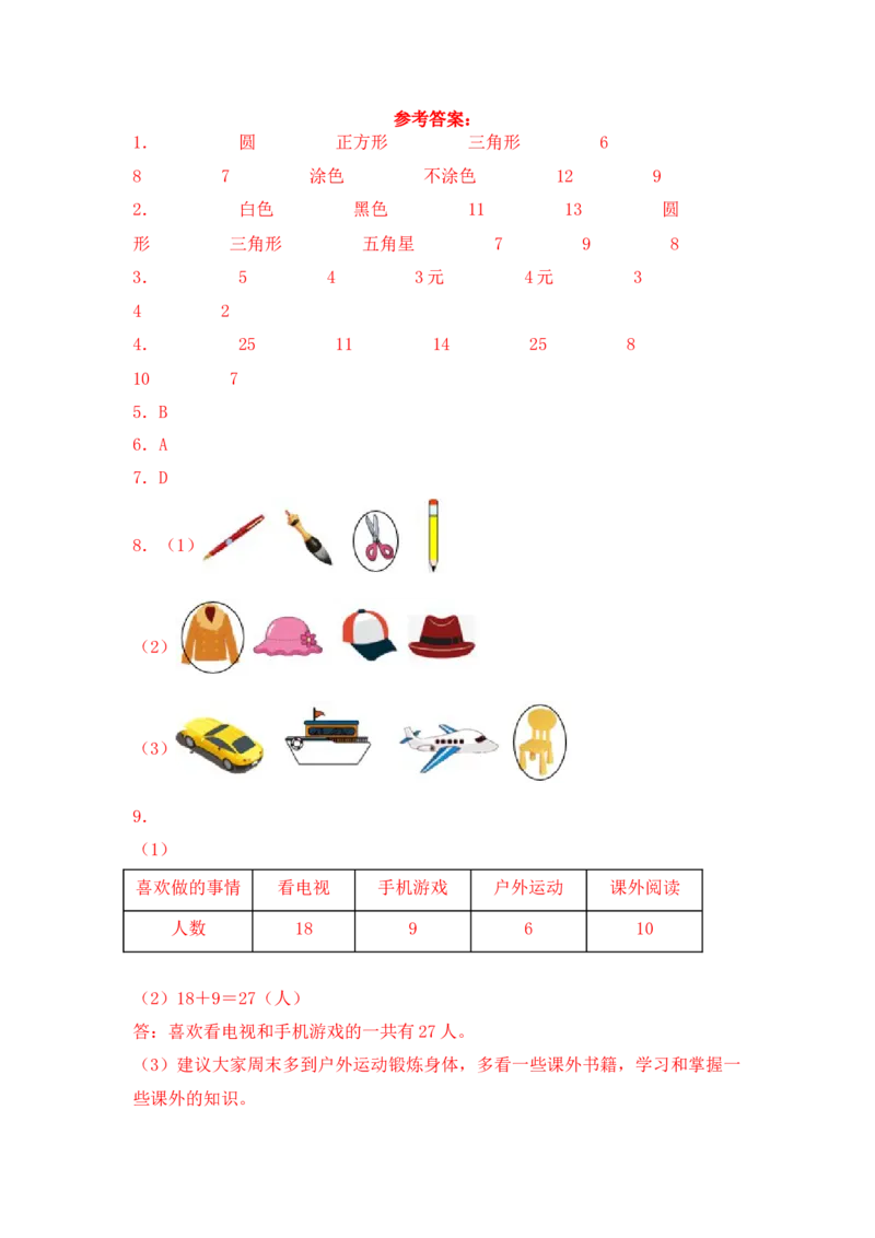 基础+拔高8.1数据的收集与整理二年级下册数学一课一练苏教版（含答案）_二年级数学下册（苏教版）_第四套_同步练习_课时练习_第2套课时练习（31份）