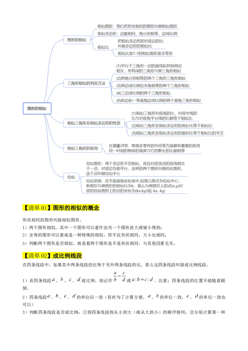 专题07相似（考点清单，11个考点清单+14种题型解读）（教师版）_初中数学_九年级数学上册（人教版）_期末专项复习-U276_2025版