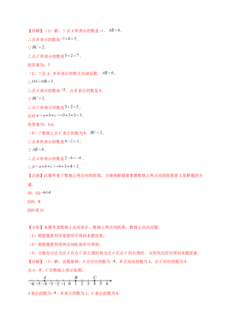 专题1.6数轴与相反数（专项练习）-（人教版）_初中数学_七年级数学上册（人教版）_专题突破练习-V4