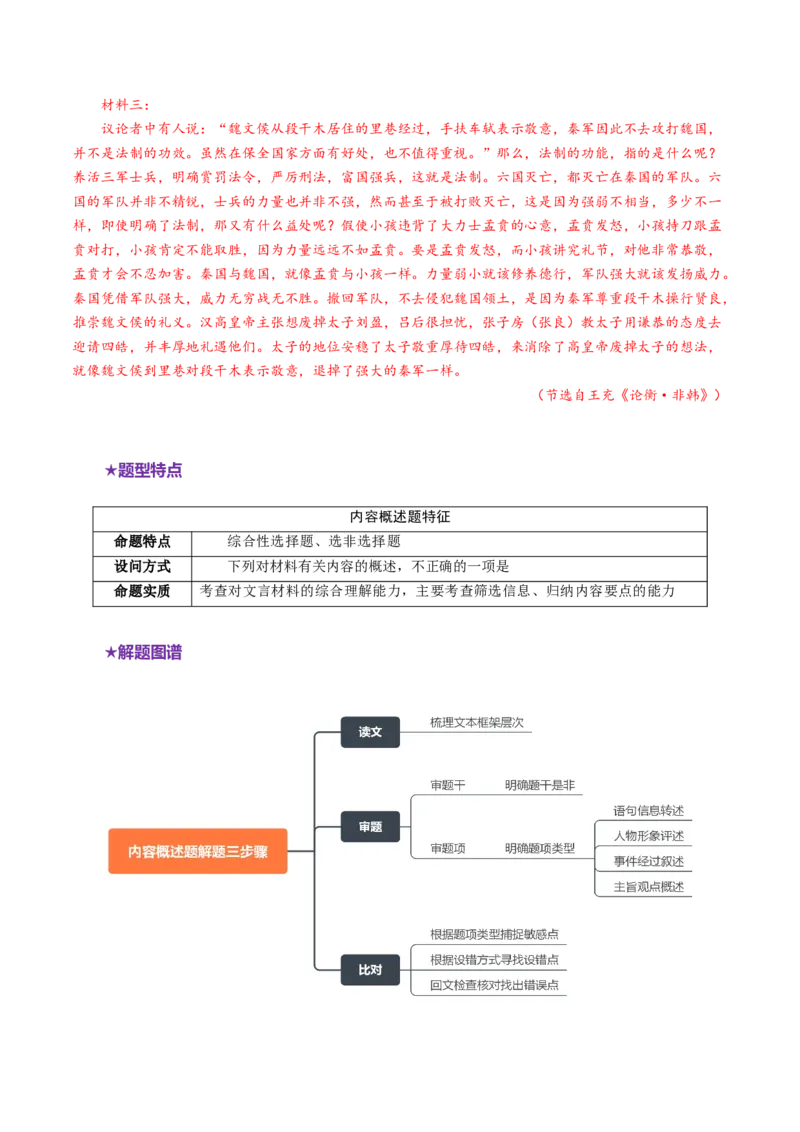 专题16内容概述题（讲义）（解析版）_01高考语文_52025年新高考资料_二轮复习_01高考语文等多个文件_上好课2025年高考语文二轮复习讲练测（新高考通用）