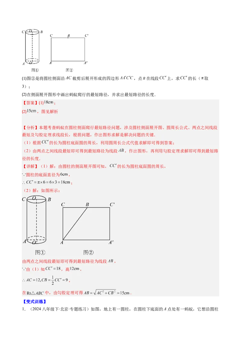专题06利用勾股定理求最短路径问题的四种考法（教师版）_初中数学_八年级数学下册（人教版）_压轴题攻略-V9_2025版