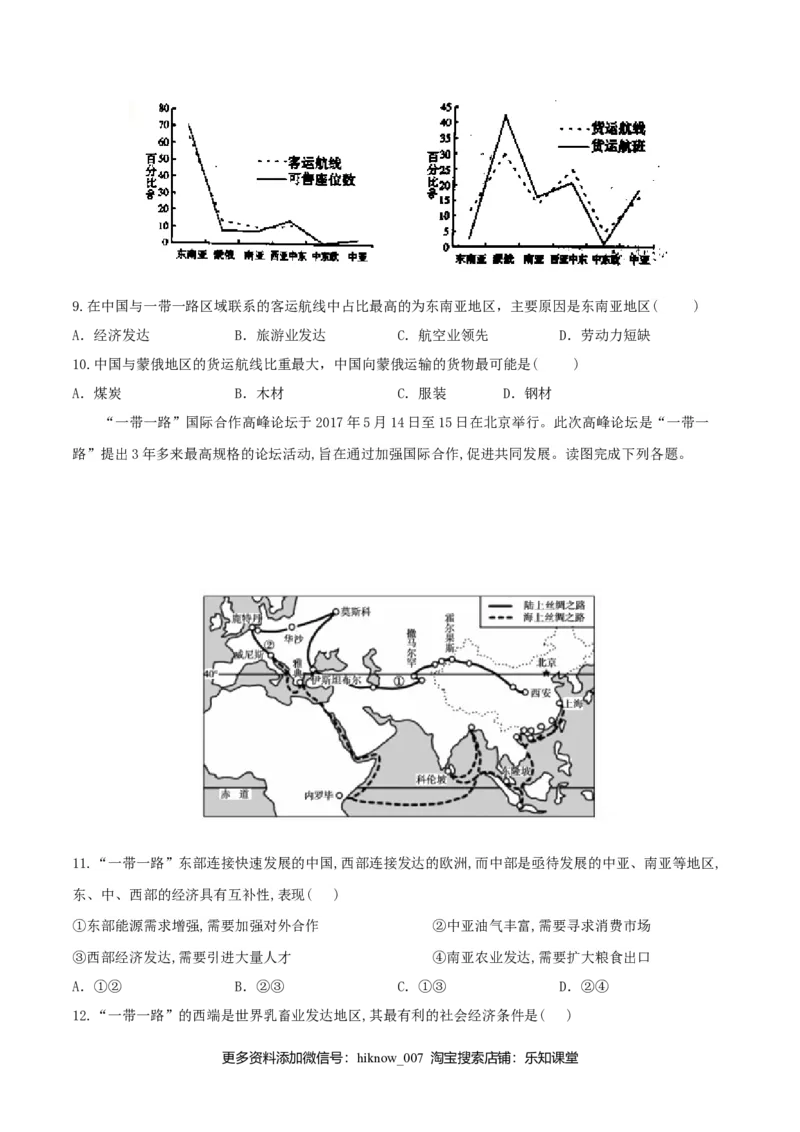 4.4国际合作（练习）-上好地理课2020-2021学年高二同步备课系列（人教版选择性必修二）（原卷版）_高中九科知识点归纳。_人教版高中Word电子版试卷练习试题知识点全科_地理选修