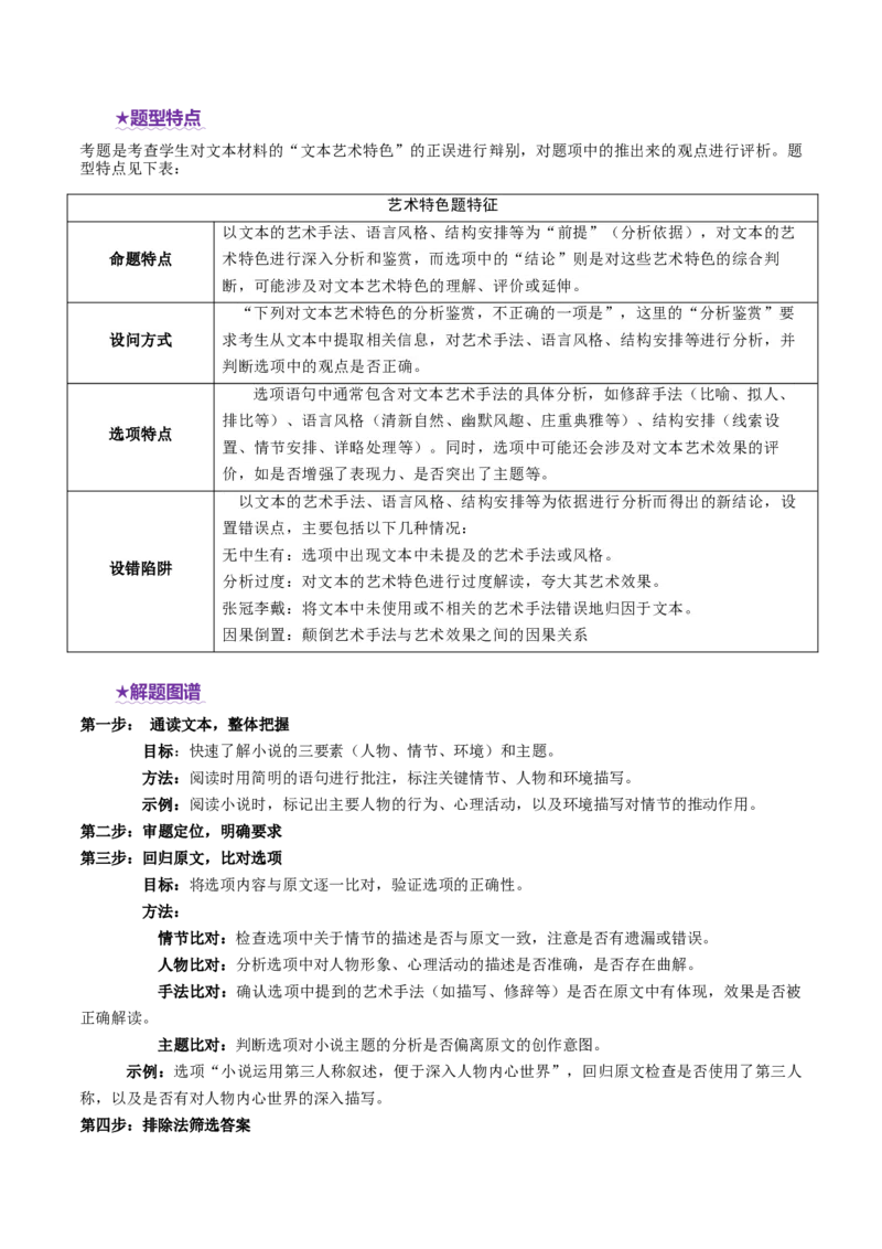 专题07艺术特色题（讲义）（原卷版）_01高考语文_52025年新高考资料_二轮复习_01高考语文等多个文件_上好课2025年高考语文二轮复习讲练测（新高考通用）