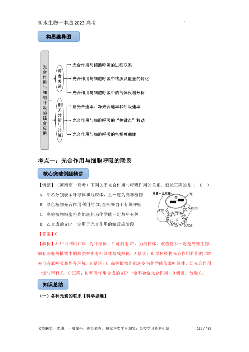 《衡水一本通》生物+PDF版含解析_高中九科知识点归纳。_《高中知识点汇编》_全科《衡水一本通》