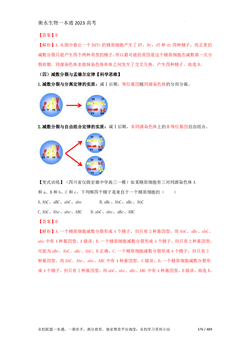 《衡水一本通》生物+PDF版含解析_高中九科知识点归纳。_《高中知识点汇编》_全科《衡水一本通》