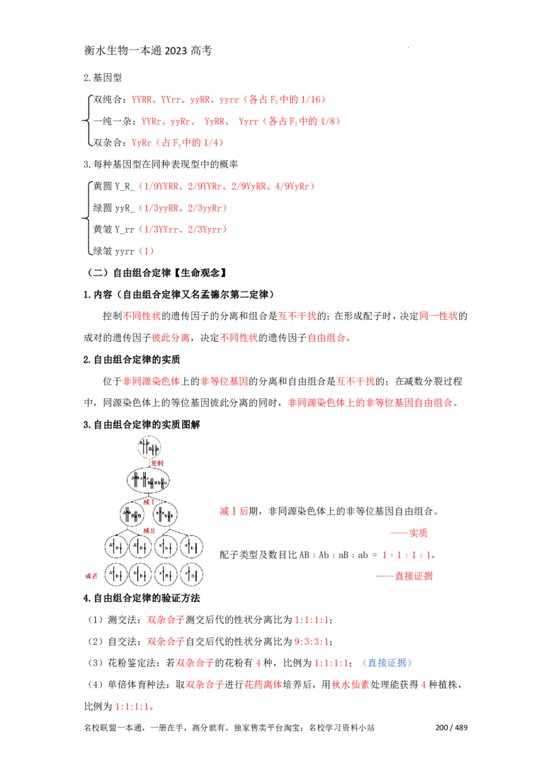 《衡水一本通》生物+PDF版含解析_高中九科知识点归纳。_《高中知识点汇编》_全科《衡水一本通》