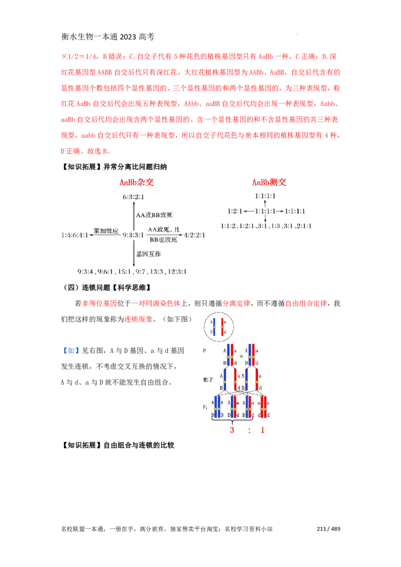 《衡水一本通》生物+PDF版含解析_高中九科知识点归纳。_《高中知识点汇编》_全科《衡水一本通》