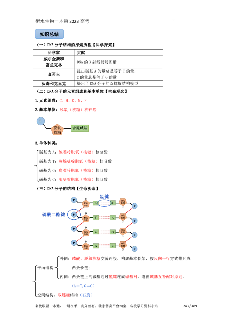 《衡水一本通》生物+PDF版含解析_高中九科知识点归纳。_《高中知识点汇编》_全科《衡水一本通》