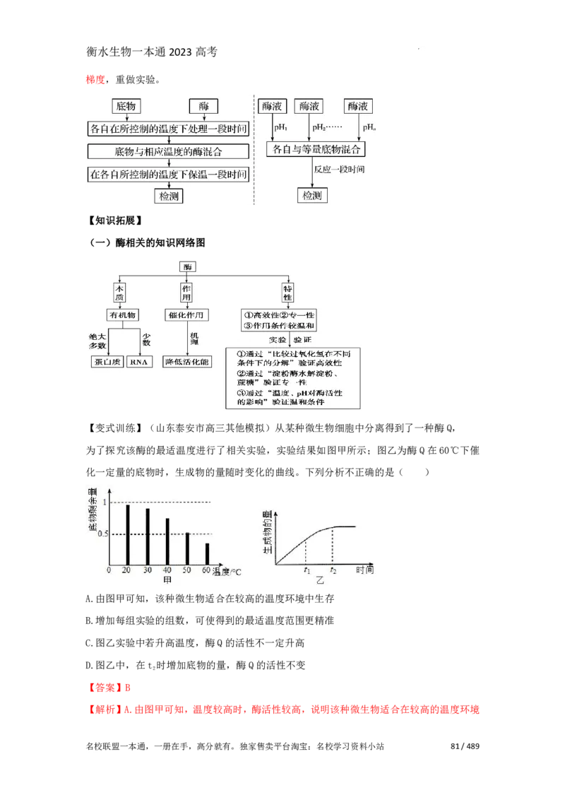 《衡水一本通》生物+PDF版含解析_高中九科知识点归纳。_《高中知识点汇编》_全科《衡水一本通》