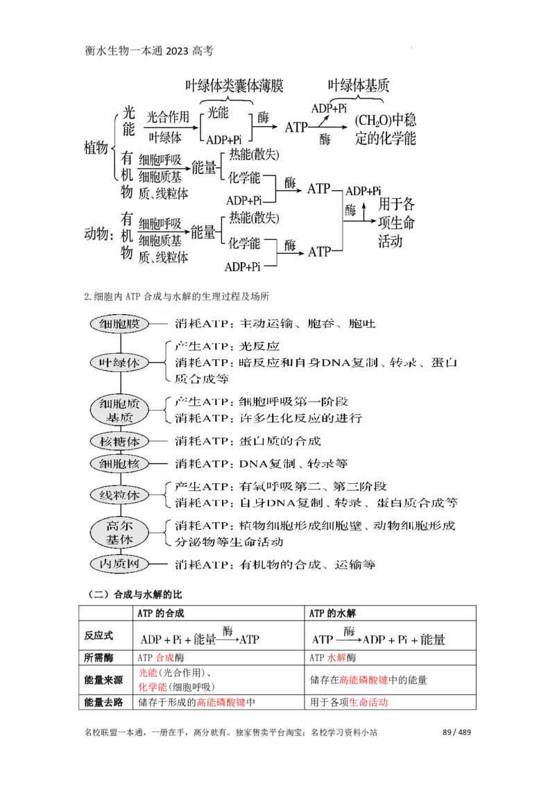 《衡水一本通》生物+PDF版含解析_高中九科知识点归纳。_《高中知识点汇编》_全科《衡水一本通》