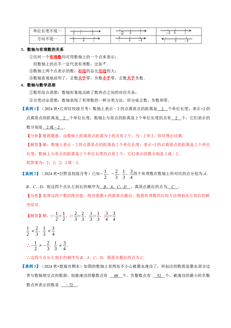 专题1.1有理数全章知识典例详解（人教版2024）（教师版）_初中数学_七年级数学上册（人教版）_考点分类必刷题-U181